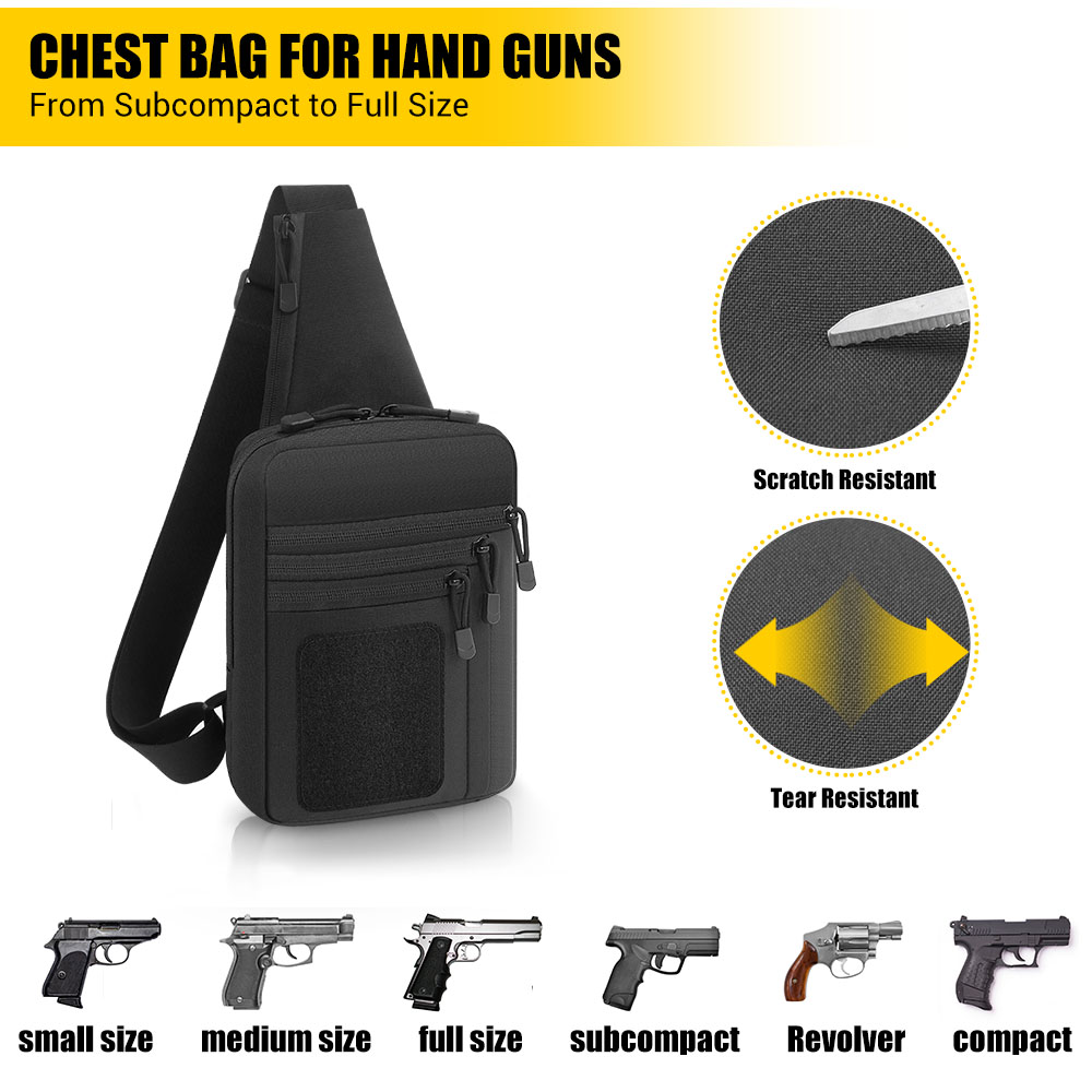 전술 권총 가방, 은닉 휴대용 권총 홀스터, 권총 보관 - Edc Concealed Carry Sling Bag 리뷰 및 가격
