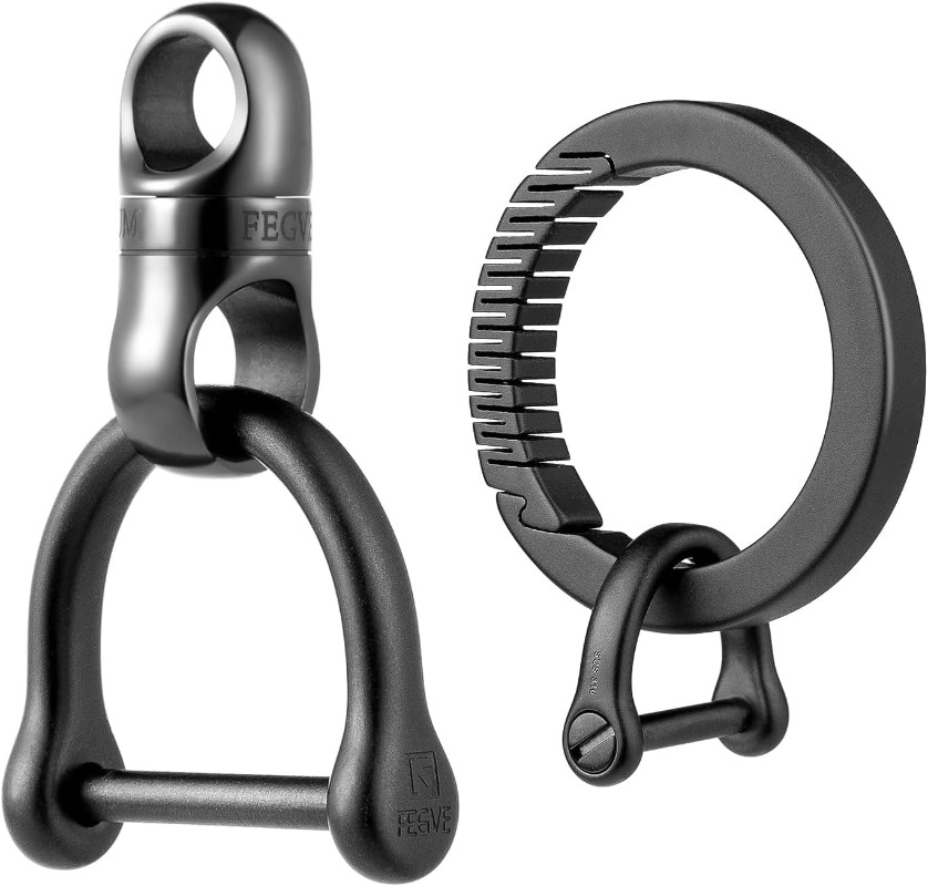 티타늄 소재의 둥근 카라비너 클립이 달린 키링, 내구성 - Edc Carry Clip 리뷰 및 가격