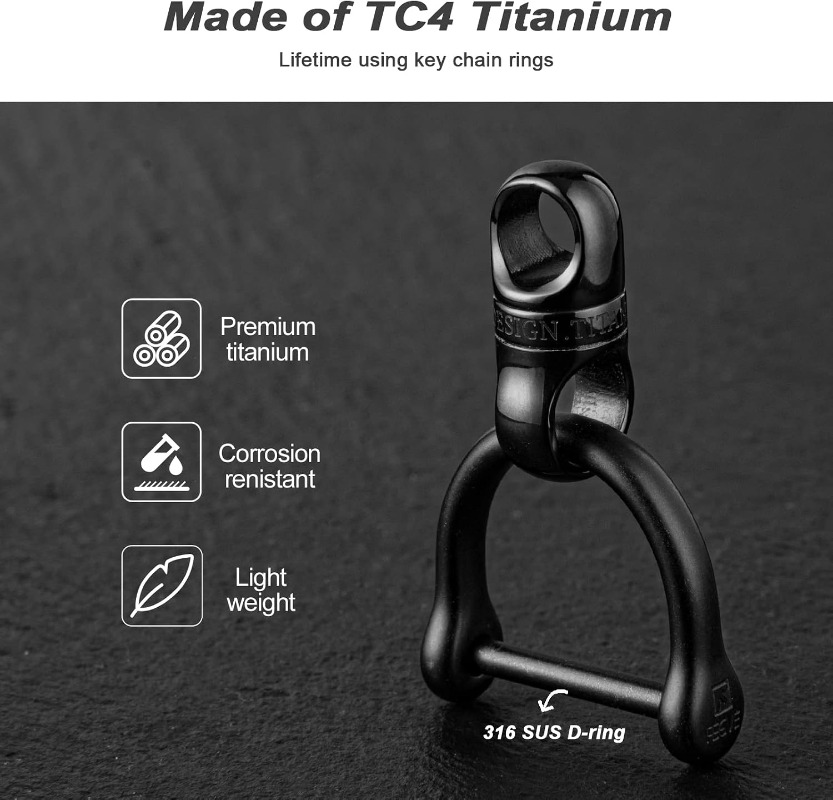 티타늄 소재의 둥근 카라비너 클립이 달린 키링, 내구성 - Edc Carry Clip 리뷰 및 가격